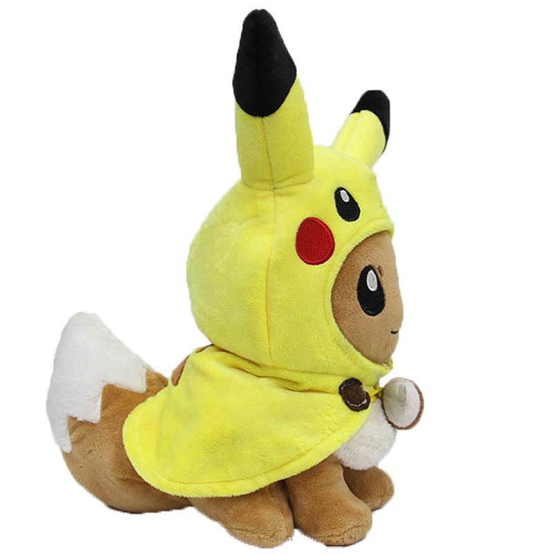 Pokemon Eevee Center Pikachu Ponco Boneka Mewah Figure Boneka Mainan Hadiah Hewan