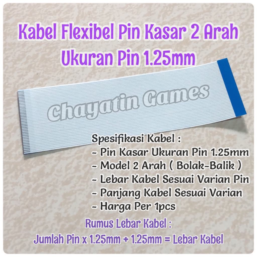 Kabel Flexibel Pin Lebih Kasar 2 Arah Panjang Sesuai Pilihan Varian Ukuran Pin 1.25mm