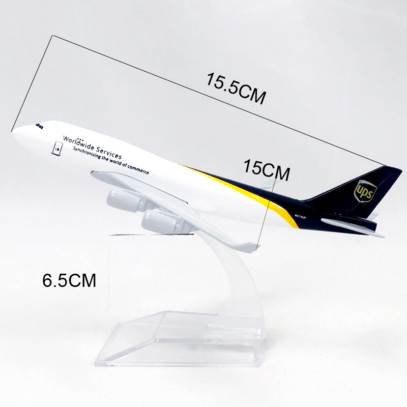 Ups B747 Boeing 747model Pesawat Metal Die-cast Pengiriman Parcel Pesawat Kargo Model 16CM