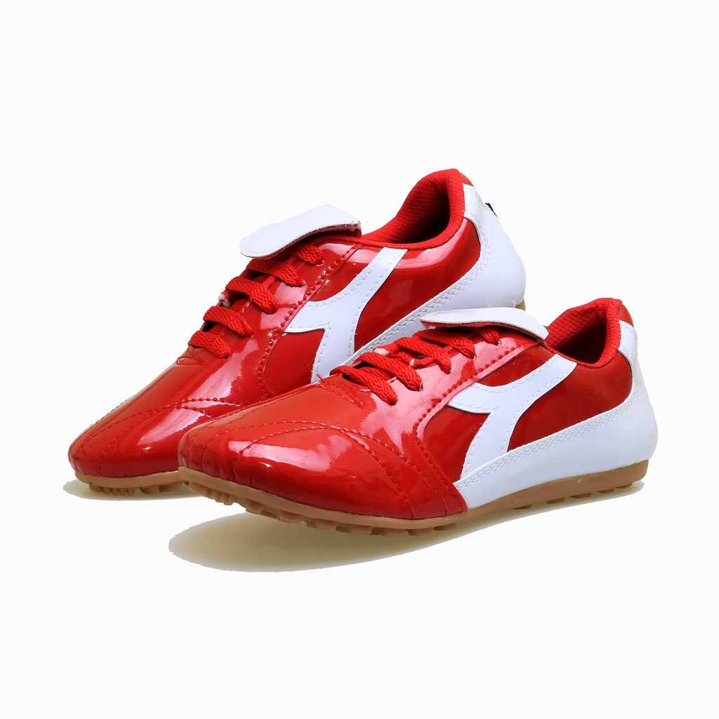 Sepatu Futsal Anak BM-05 Sepatu Olahraga futsal putsal Anak Laki Laki Merah Kulit Asli