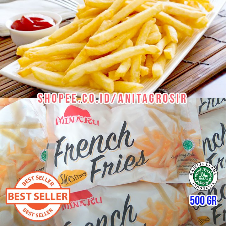 

MINAKU Kentang Goreng Shoestring 500gr Cemilan Halal Favorit Anak French Fries Promo Grosir Murah