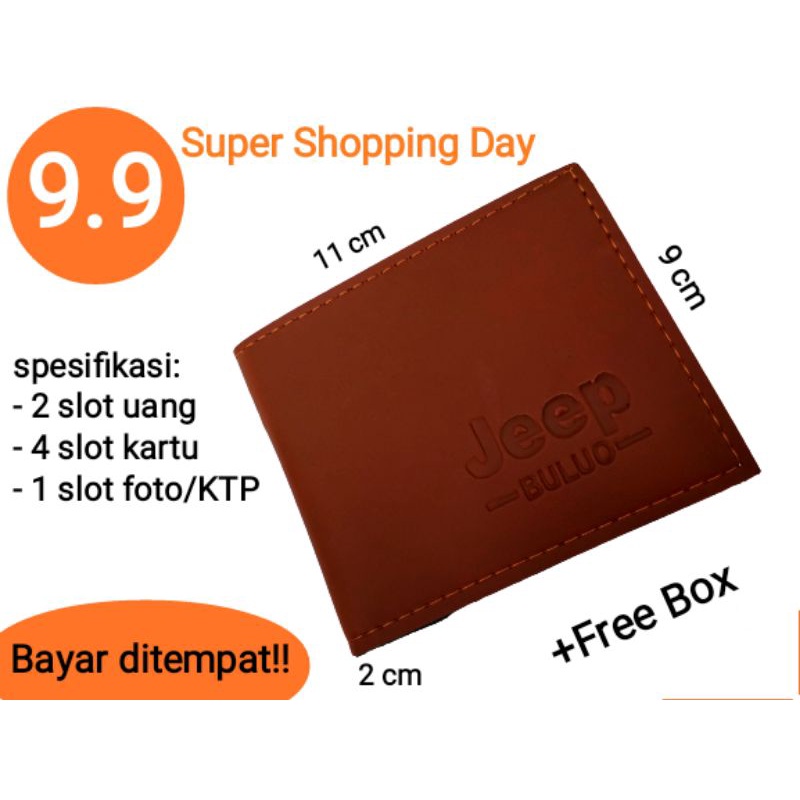 Promo!! Dompet pria/Dompet cowok(Jeep coklat) pria murah/grosir dompet/dompet kulit