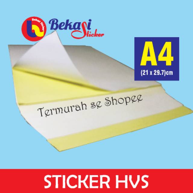 

stiker hvs ( doff) A4 1 pak @ 50 lembar relis kuning