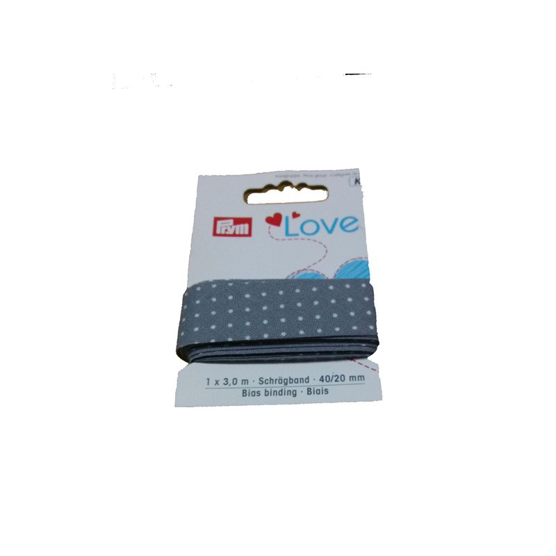 Elastic Band Prym Bias Binding Dots 3m 902814 Dots Abuabu Abu-abu