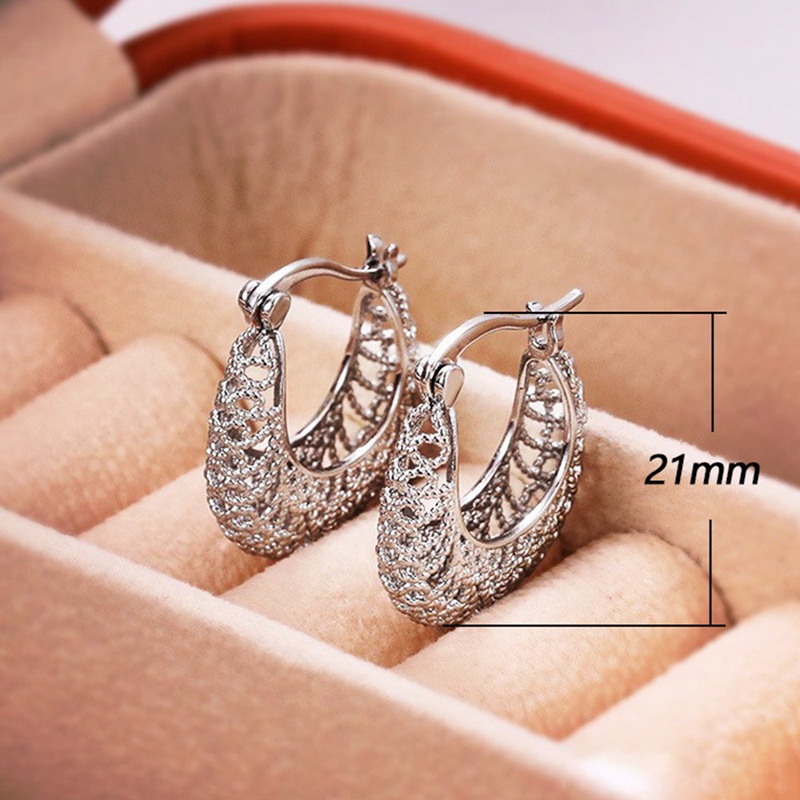 Fancyqube Anting Hoop Bentuk U Untuk Aksesoris Wanita