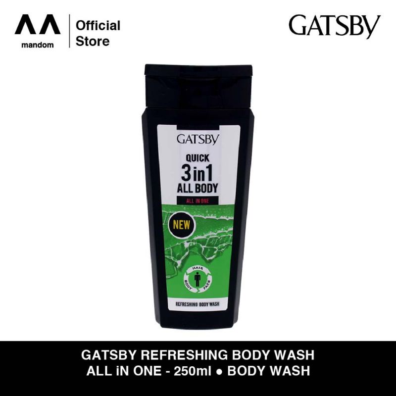 GATSBY BODY WASH BOTOL 250 ML ALL IN ONE | GATSBY SABUN MANDI CAIR