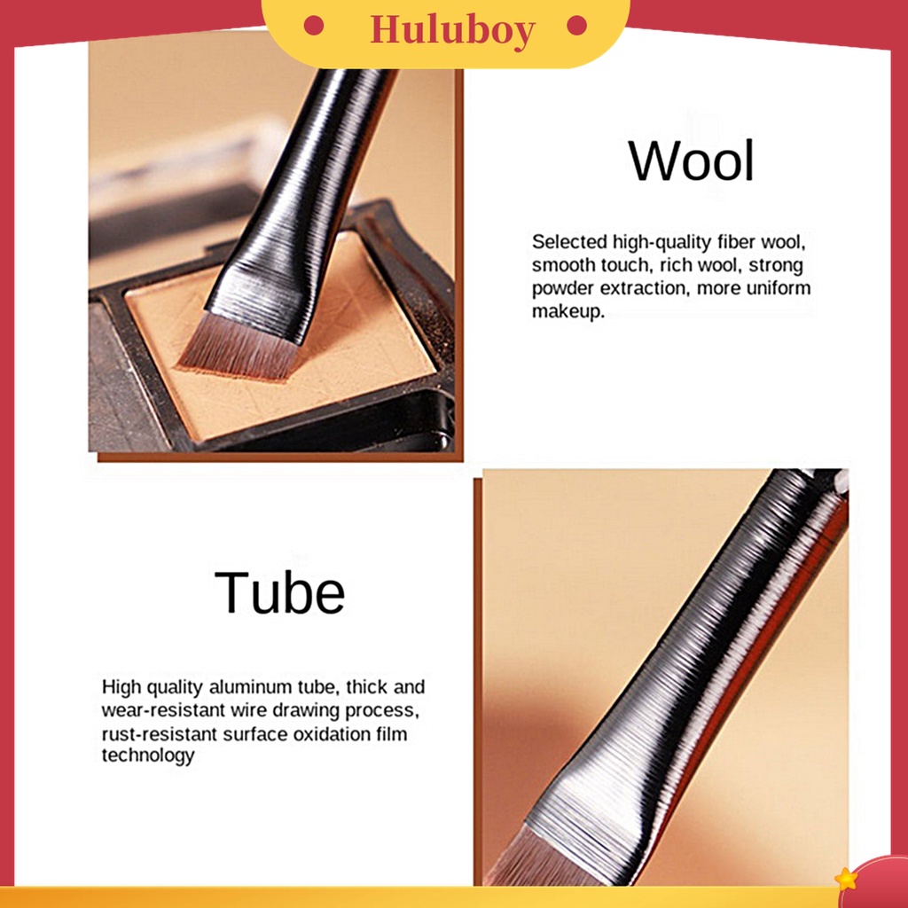 Huluboy Huluboy♡ 2 Pcs Brush Makeup Bahan Nilon Untuk Alis Dan Eyeliner