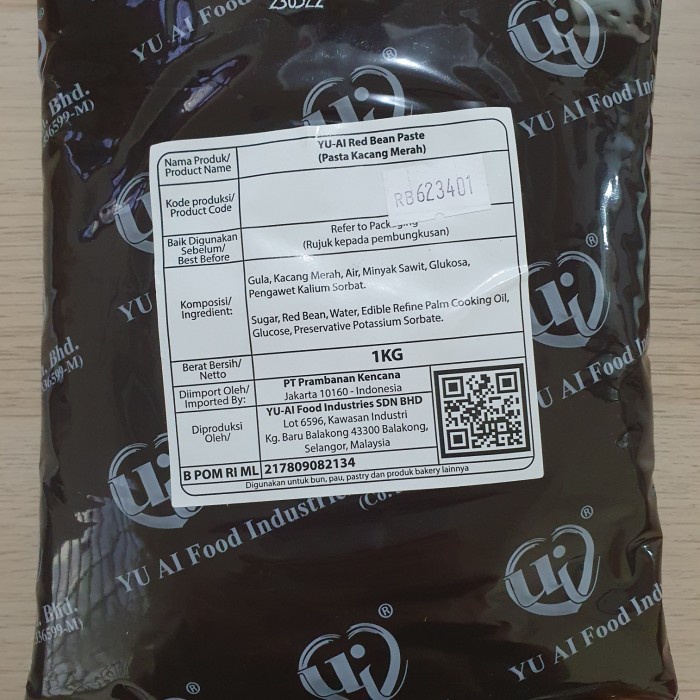 

YU-AI Red Bean Paste-Soft Selai 1kg Filling kacang merah