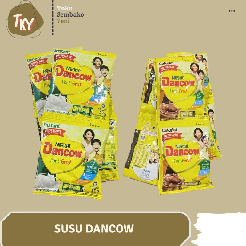 

Susu Bubuk Dancow Forti Gro Sachet Rasa Coklat/Rasa Vanila