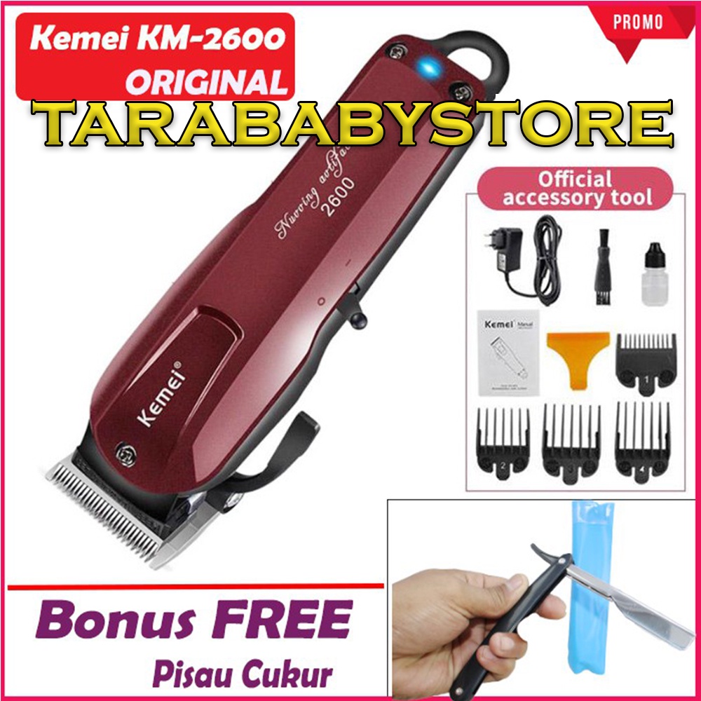 KEMEI 2600 Original Alat Cukur Rambut Cordless Hair Trimmer Clipper KM KM2600 KM-2600