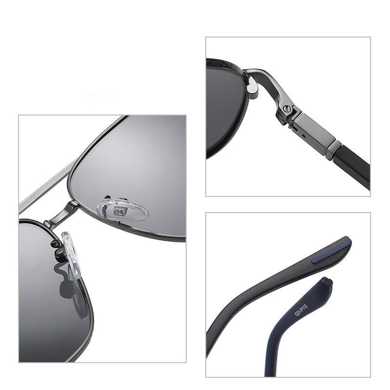 【YUZHU】COD Fashion Baru Aviator Logam Dua-nada Bingkai musim semi Leg Sunglasses