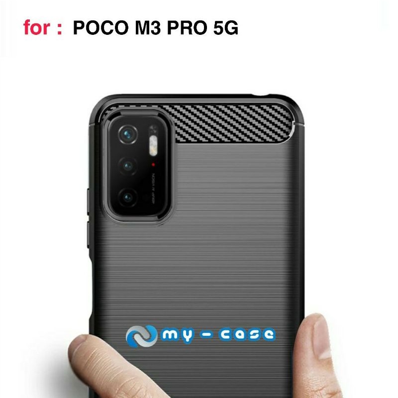 Soft Case Xiaomi Poco M3 Pro 5G Case Rugged Ipaky Black Carbon
