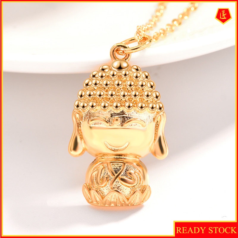 [Ready Stock]Smiling Buddha Gold Pendant Simple Temperament