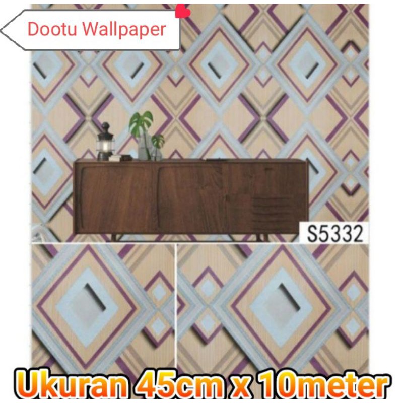 Wallpaper Stiker Dinding Segitiga Cream | Wallpaper Stiker Dinding 45cm x 10meter | Wallpaper Stiker