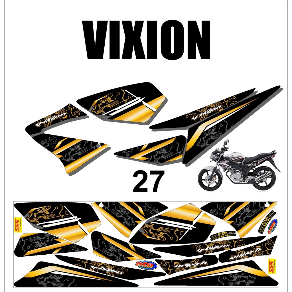 (cod)  VIXION OLD. Sticker Stiker Striping Lis Variasi Vixion Old Murah Desain DS OLD - 27