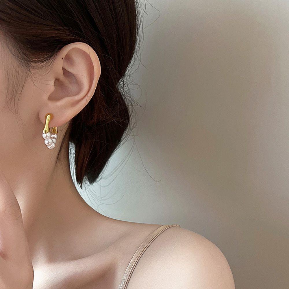 Mxbeauty Menjuntai Anting Menawan Retro Mutiara Musim Panas Aksesori Alloy Lady Wanita Ear Buckle