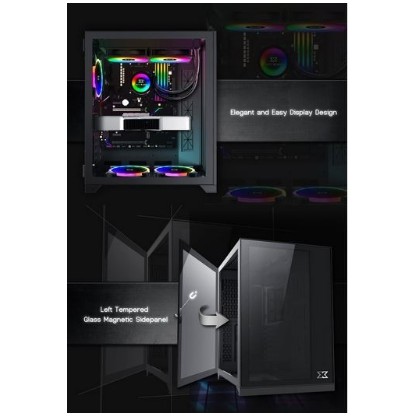 Casing / Case Xigmatek Aquarius S Black + 3 Fan A-RGB