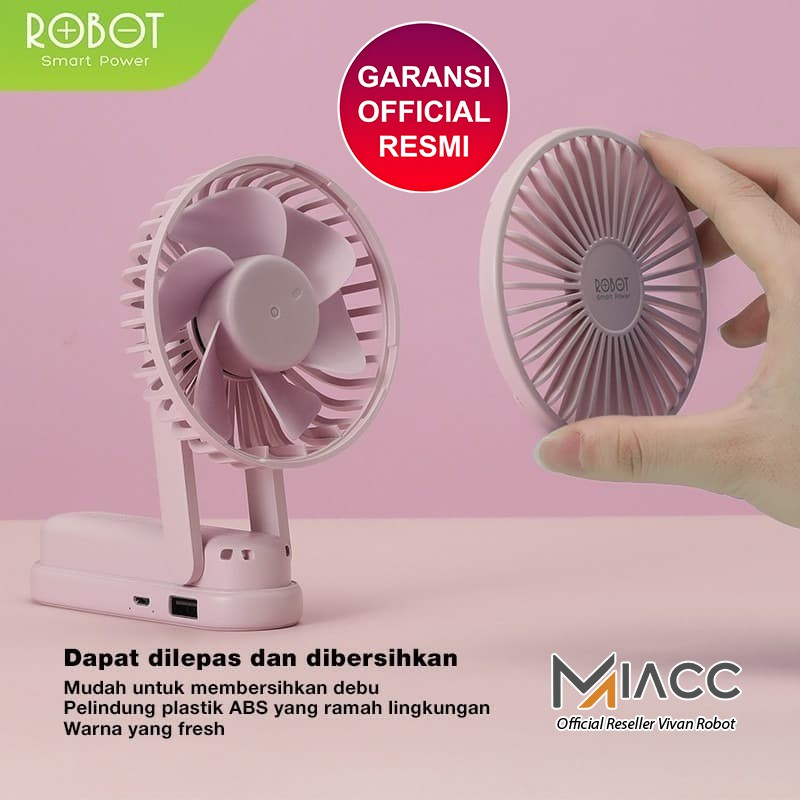 KIPAS ANGIN Portable ROBOT RT-BF11 Fold Mini Fan Power bank 2000mAh