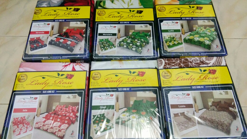 Lady Rose Sprei King (180x200) Dengan 2 Bantal - Monstera