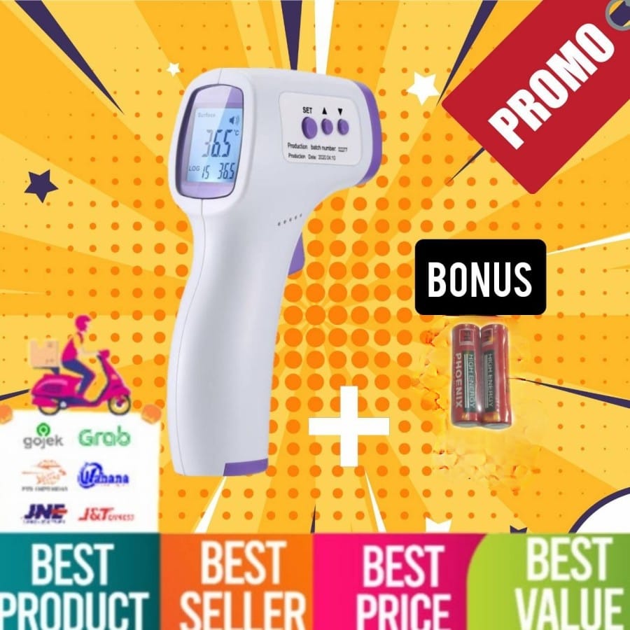 Thermometer Infrared Digital / Thermogun Non-Contact utk alat ukur suhu tubuh