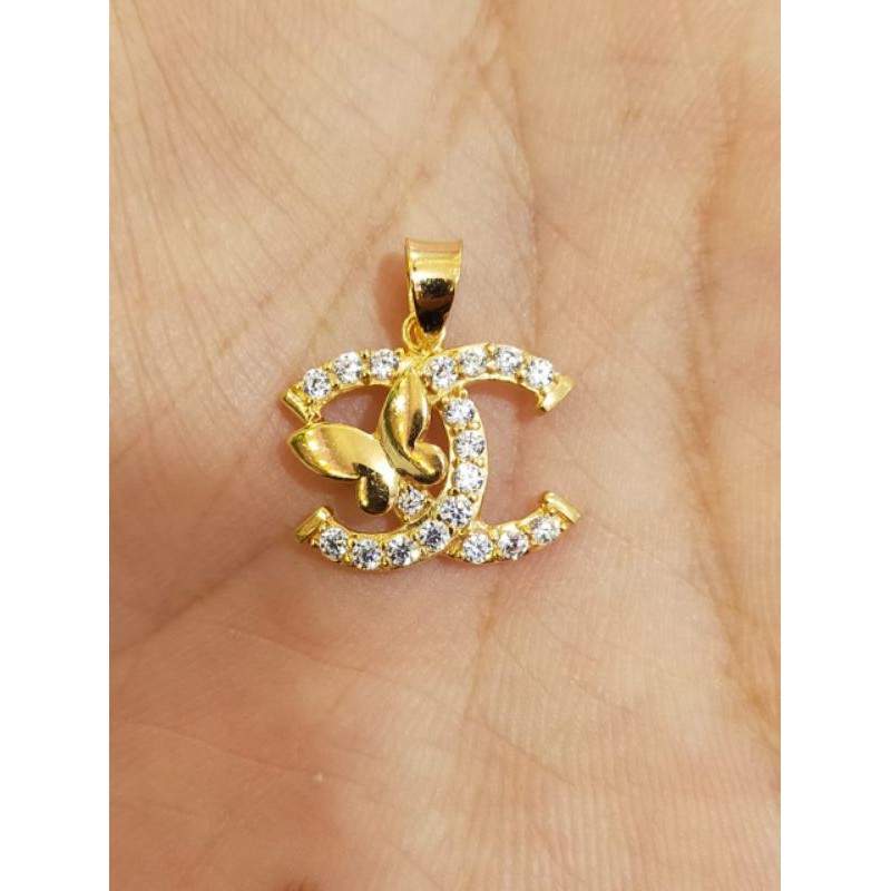 Liontin Chanel mata2, Perak 925, Sepuh emas kuning