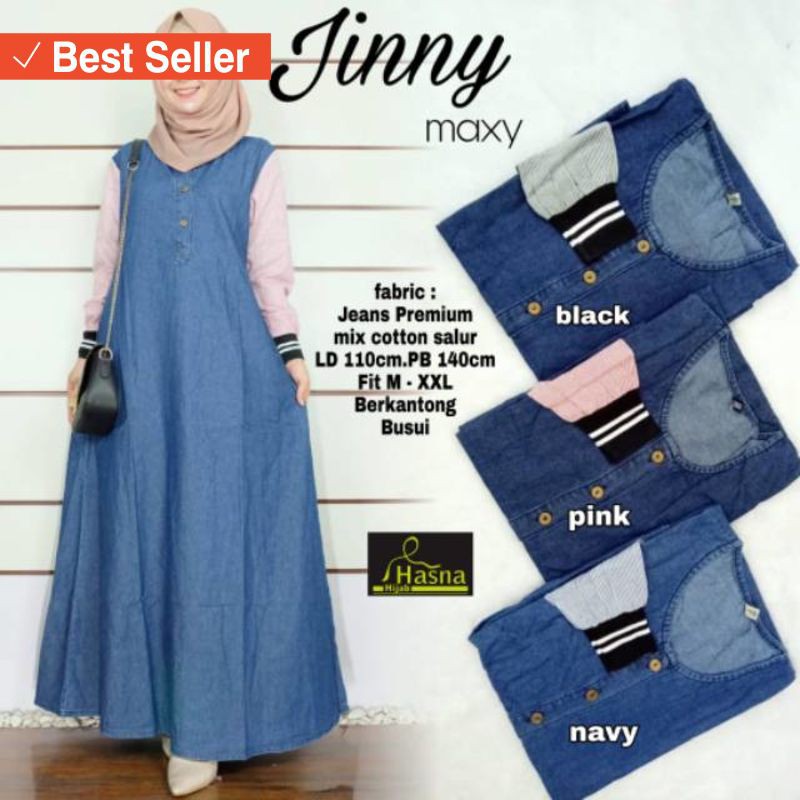 DRESS MAXI WANITA CANTIK ANGGUN RAPI HALUS MURAH / Jinny Maxy Hasna