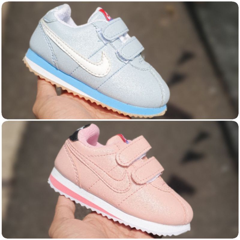 Sepatu anak cortes perekat blue peach sepatu anak perempuan