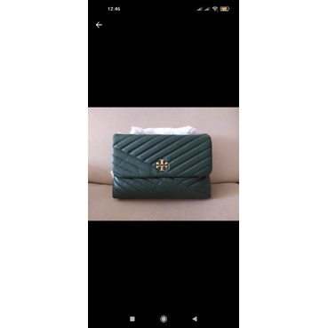 Tory Burch Kira Chevron Convertible Bag Green