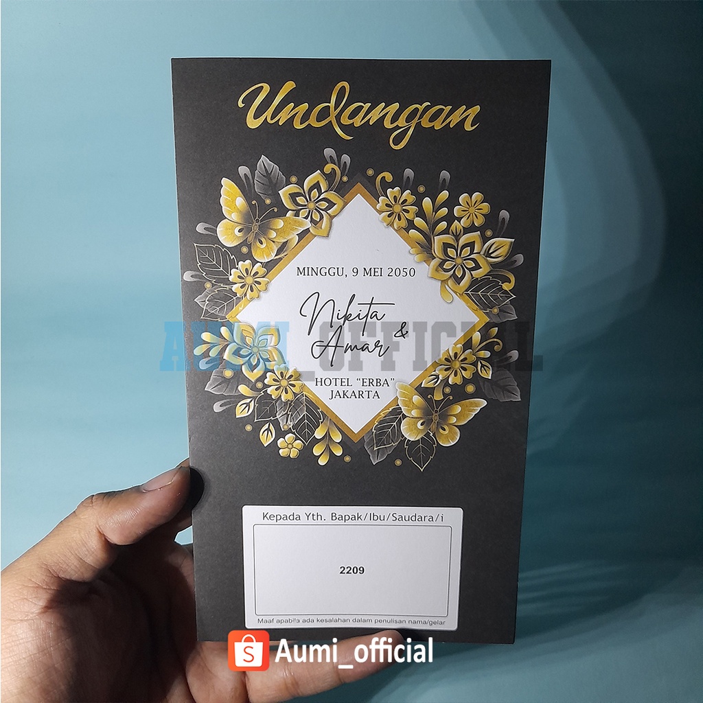 Blangko Undangan Erba 2209 Undangan pernikahan Bisa dicetak diprinter biasa