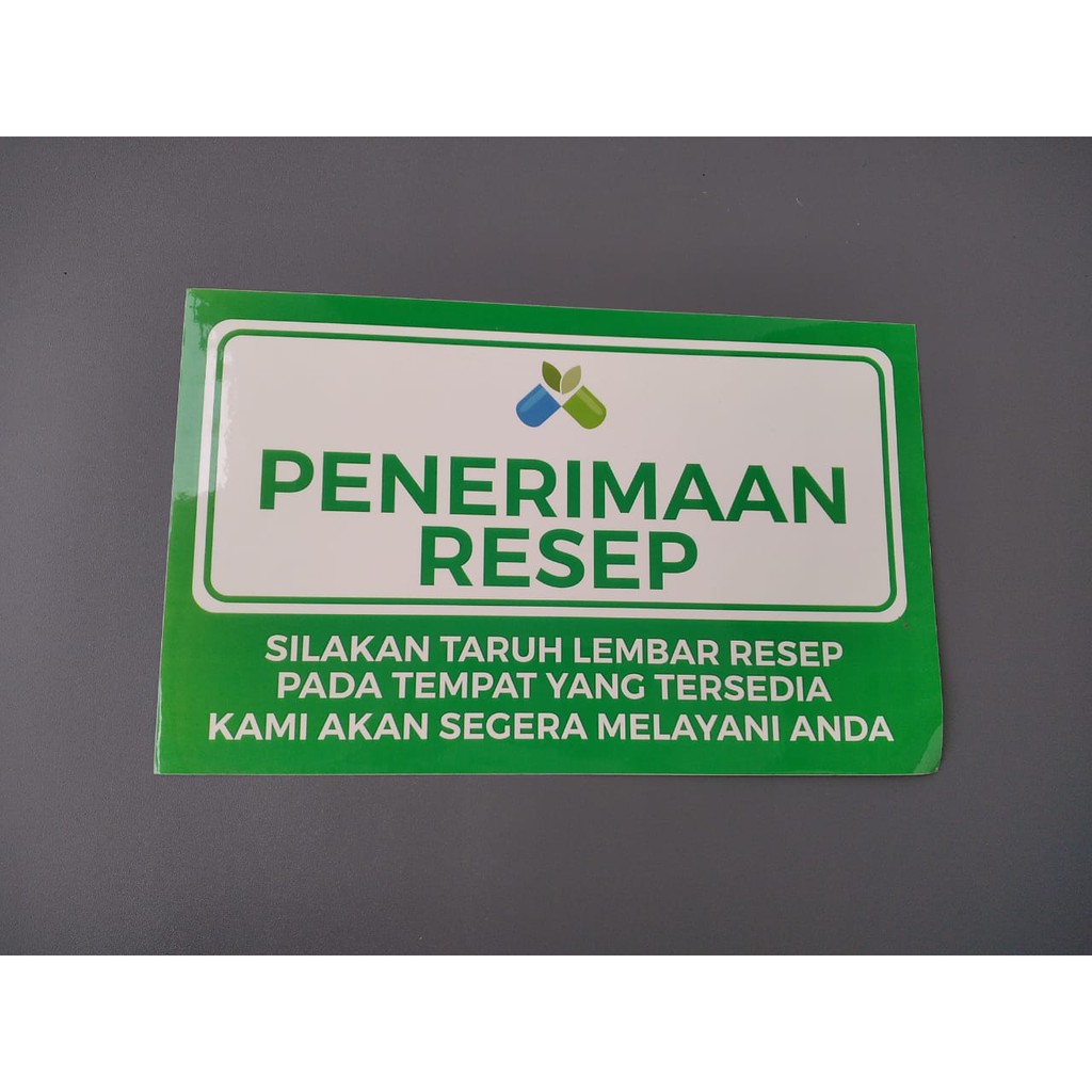 

Sticker Penerimaan Resep | RUMAH SAKIT - KLINIK | DOKTER | Bahan Vinyl | 32 cm x 20 cm