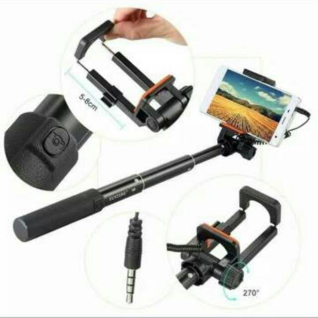 Tongsis Yunteng kabel YT-808 cable Minipod Premium Selfie Stick