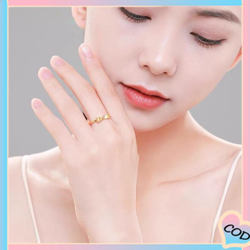 COD❤️ Busur Pembukaan Cincin Jari Telunjuk yang Dapat Disesuaikan Desain Niche Gaya Dingin Cincin Kelas Atas-A.one