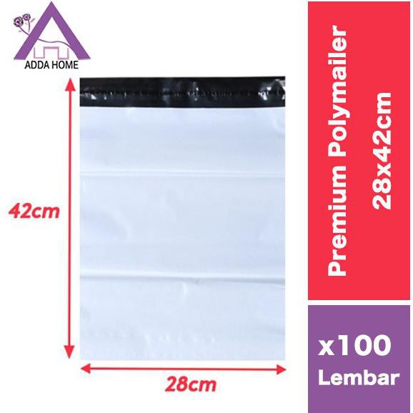 

( BISA COD ) Polymailer Plastik Packing Kemasan 28x42 cm Putih (100pcs)
