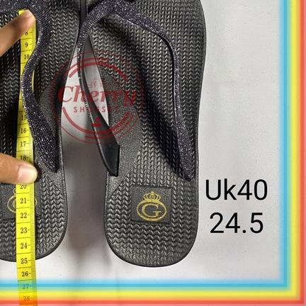 ➩ L1895AY1 Sandal Wedges Karet Wanita Glanzton Glitter Gliter Blink Sendal Jepit Wedges Cewek Premiu