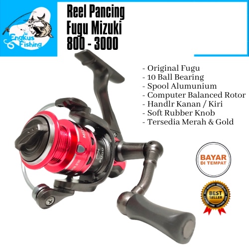 Reel Pancing Fugu Katan Mizuki 800-3000 (10 Bearing) Spool Alumunium Murah