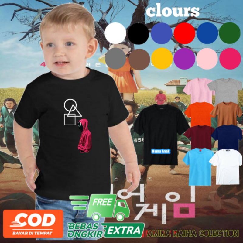 BAJU KAOS anak Squid Game korea/baju kaos squid game viral/kaos squid game