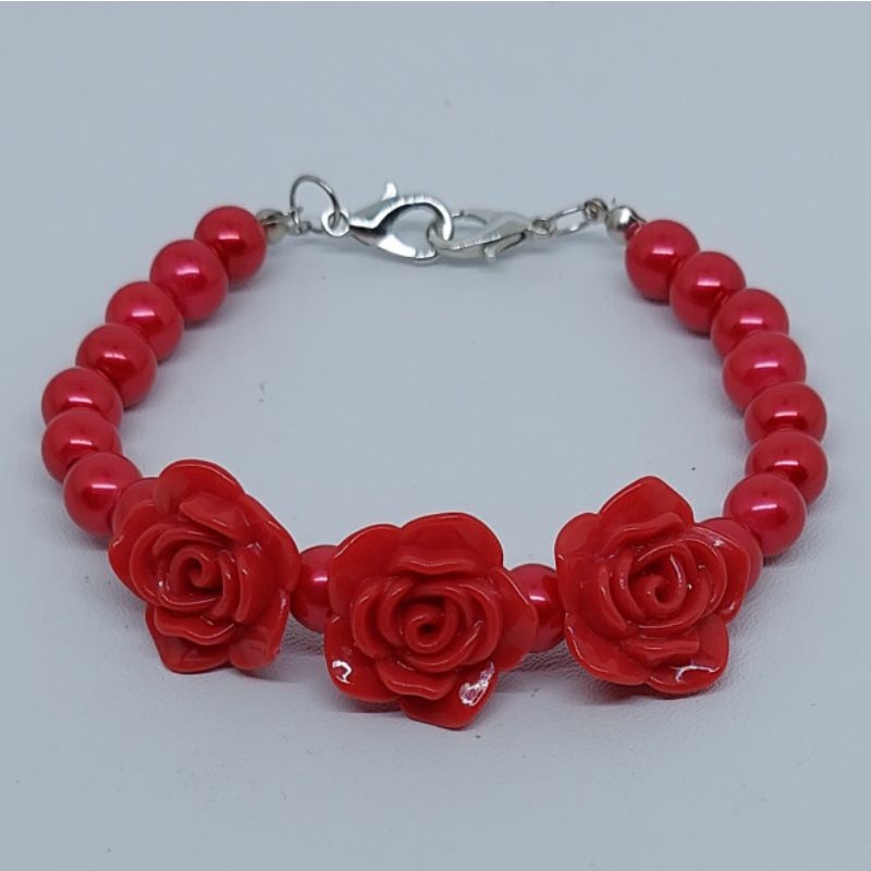 KONEKTOR MASKER HIJAB MUTIARA, PENGAIT MASKER HIJAB MUTIARA-Merah