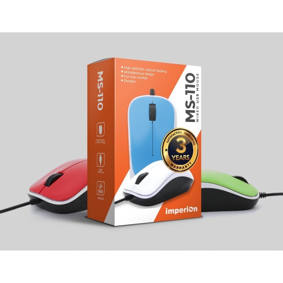 MOUSE USB IMPERION OPTICAL MS-110 - MOUSE USB WIRED OPTIC MS110