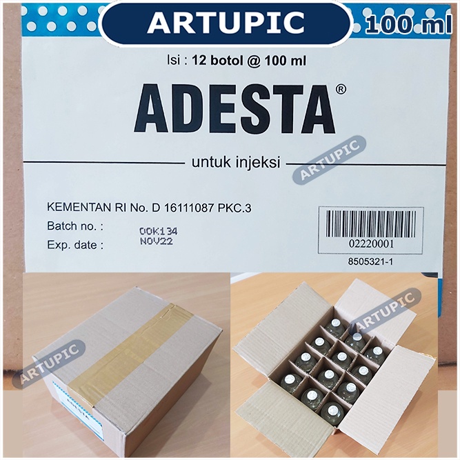 Adesta 100 ml Pelarut Obat Aquades Injeksi Vaksin Medion Hewan