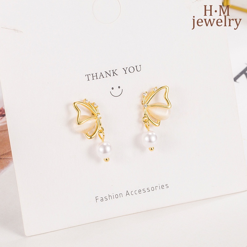 Anting Mutiara Bentuk Kupu-Kupu Dan Hati