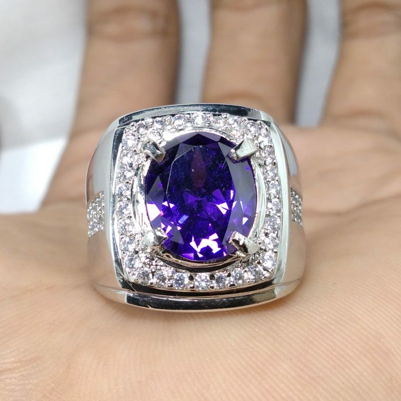 BATU PERMATA KECUBUNG AMETHYST TOP QUALITY PURPLE COLOR CUTTING DIAMOND