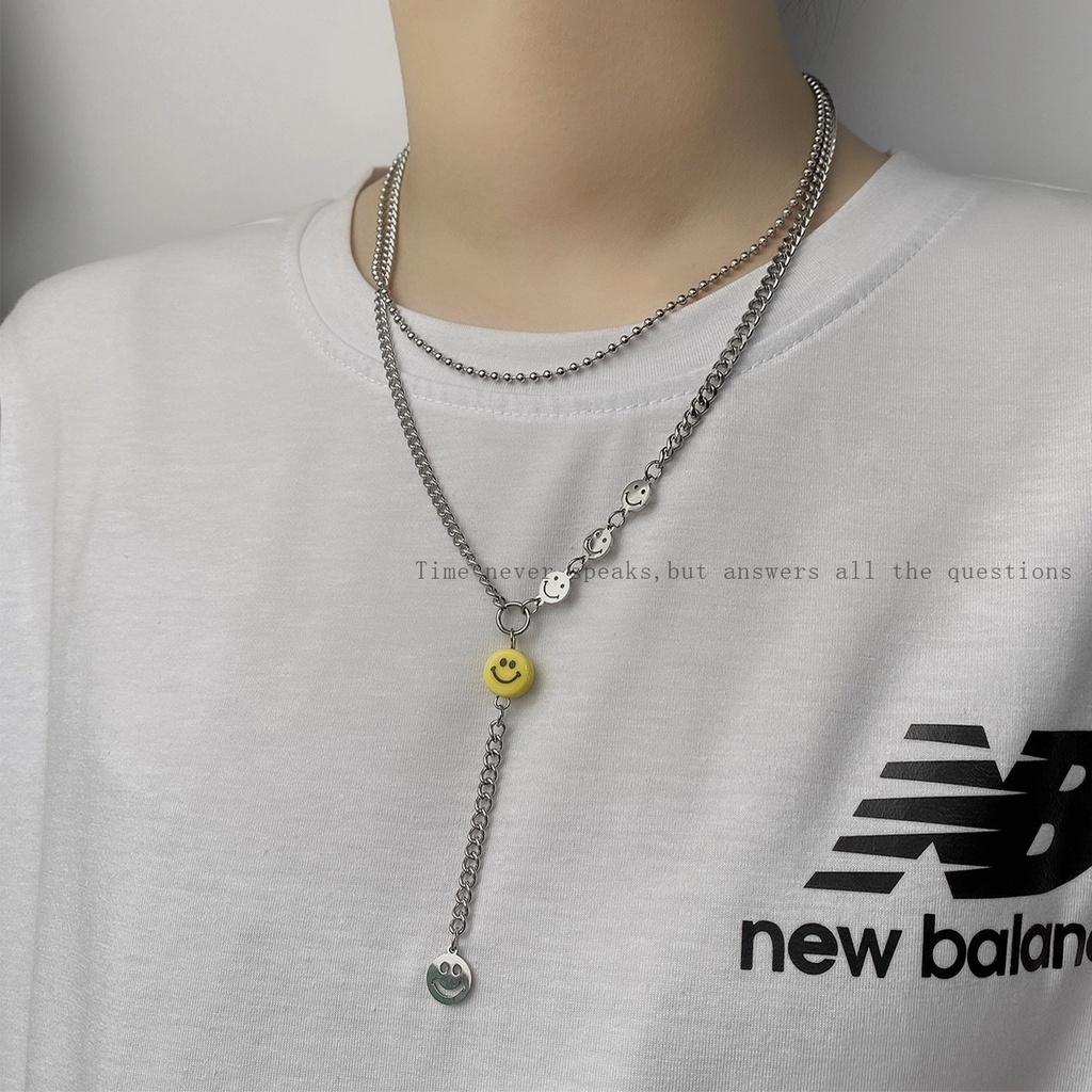 Niche in hip hop Hong Kong jantung-berbentuk titanium steel kalung pria dan wanita sederhana dingin