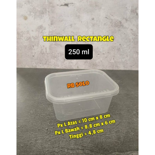 Thinwall Rectangle 250 ml microwave oven safe