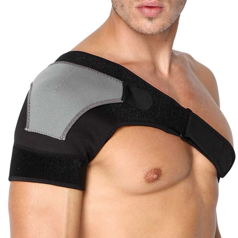 Shoulder Support Brace Guard Wrap Belt Fitness / Penyangga Penopang Penahan Bahu Tangan Kanan Kiri Cedera Patah Tulang Bungkuk Pasca Operasi Shoulder Olahraga Pria Wanita / Deker Pelindung Bahu Tangan Cedera Olahraga Kanan Bulutangkis Gym Futsal Lp Ninja