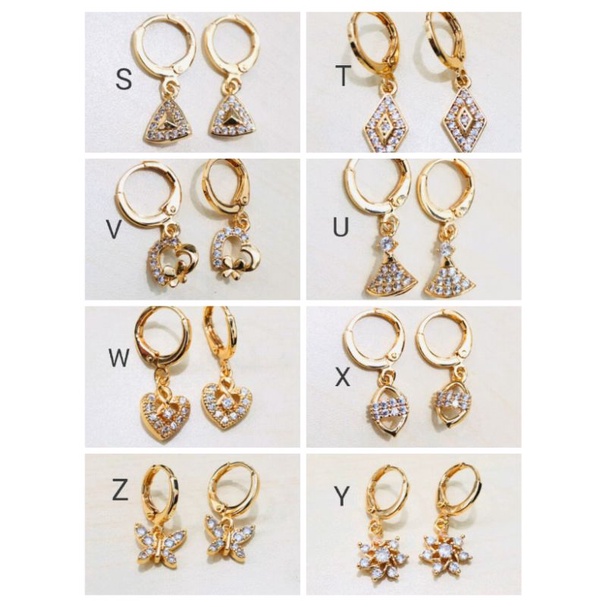 Namk878. Anting xuping wanita lapis emas dgn mata zircon