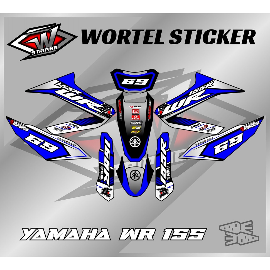 Striping WR155-Stiker Hologram Decal Yamaha WR 155 Racing v2