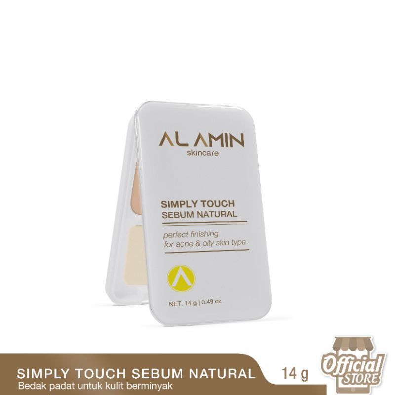 Alamin Simply Touch Sebum Natural | Bedak Padat/Natural/Compact/Anti Sebum/Bekas Jerawat  |