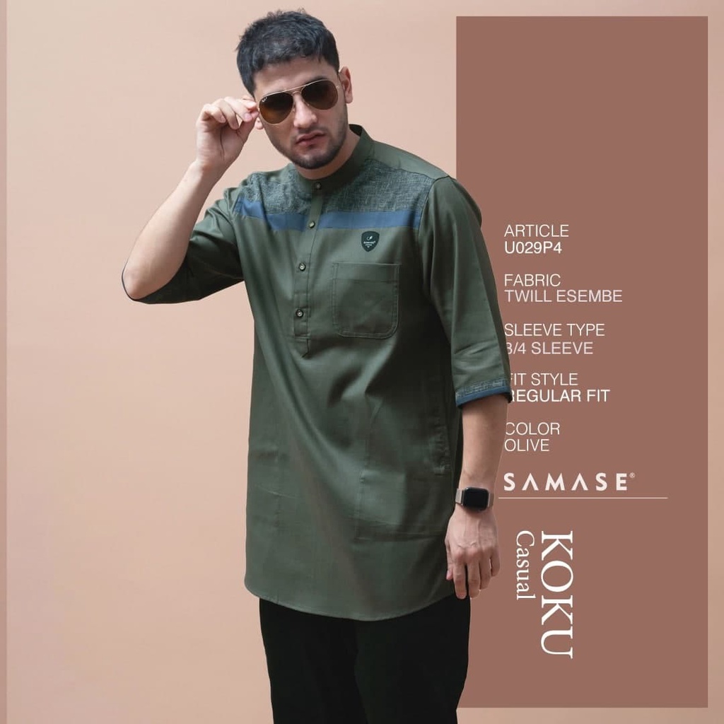 SAMASE Koku Casual Lengan 3/4 U029P5 - Olive