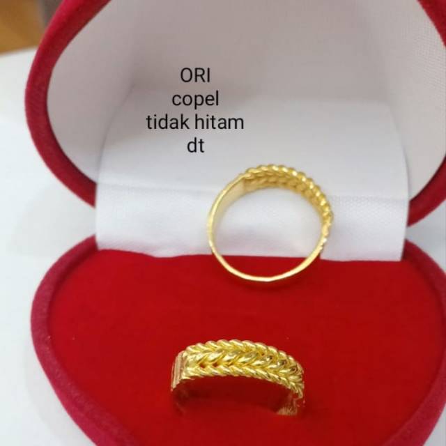 Cincin lapis emas 24k/london,kualitas Golden,awet,than lama,bisa cincin nikah,kado,Persis kayak asli