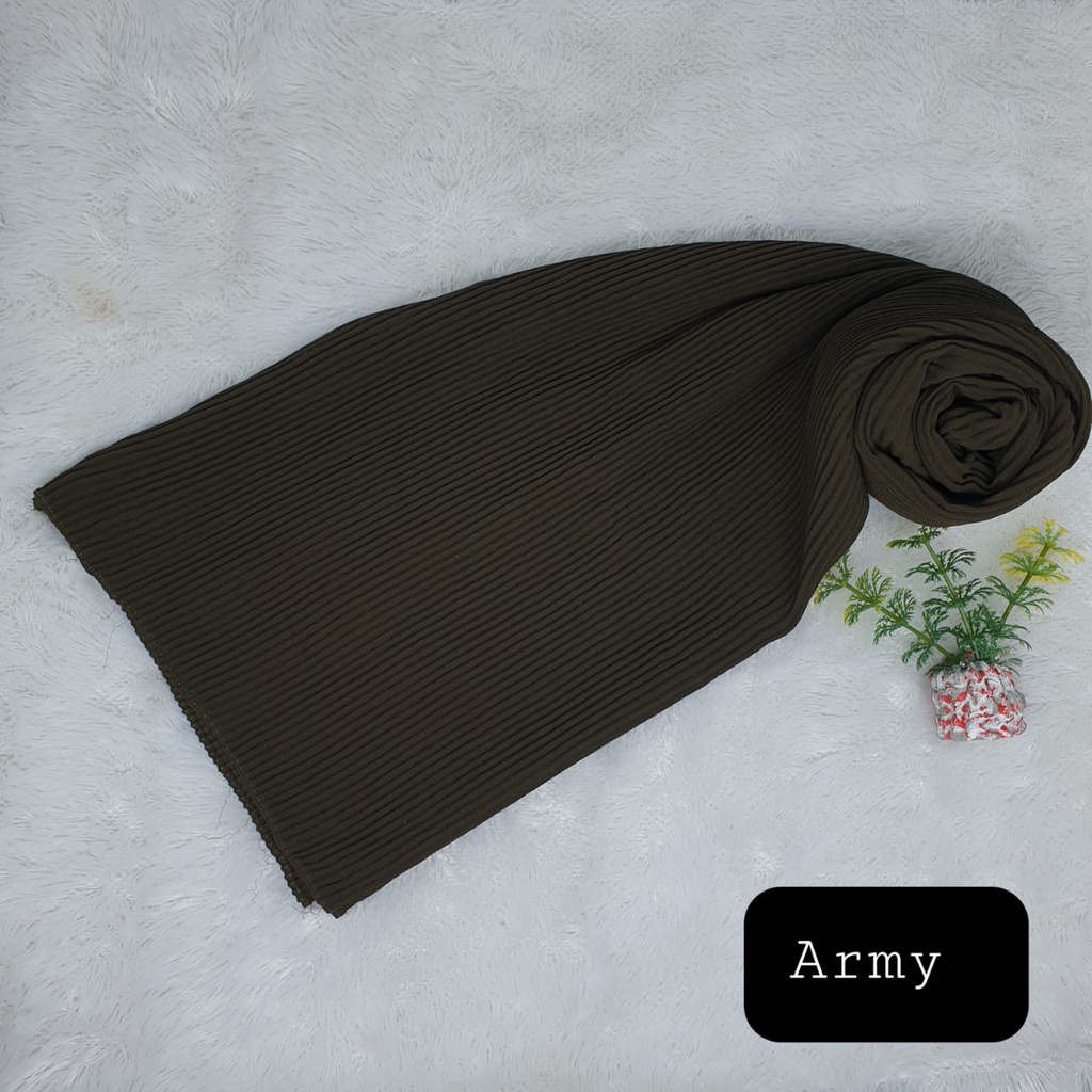 Pashmina Plisket Ceruty Babydol Full Plisket Lidi Tanpa Lipatan-ARMY